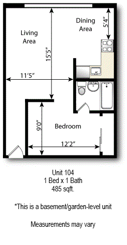 1 Bedroom-Hardwood